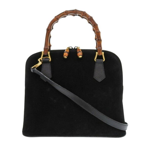 Gucci bamboo suede black handbag - Picture 1 of 9